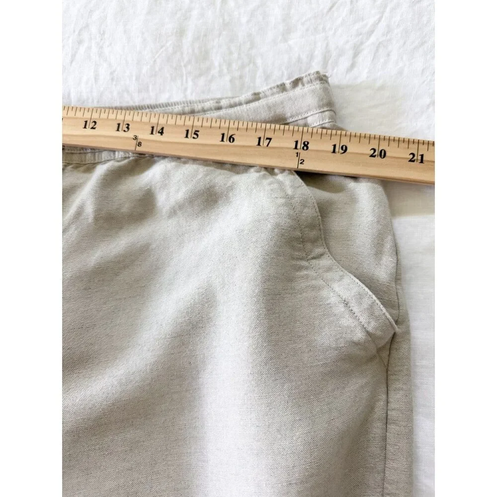 Cubavera Linen Blend Pants Mens XL Beige Drawstring Classic Fit Resort Beach